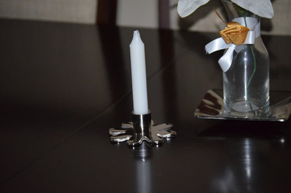 Decorative Silver Flower Candle Holder