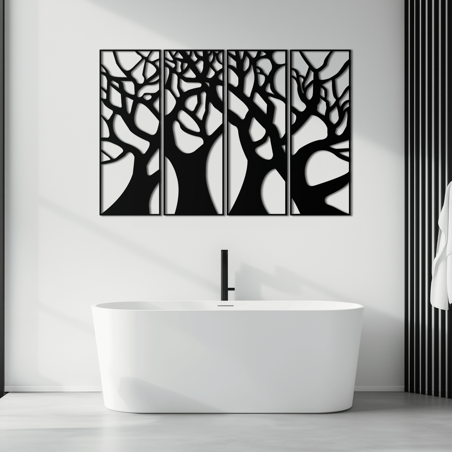 Tree Panel Metal Wall Art - Steel Wall Decor for Home and Office - KAF009