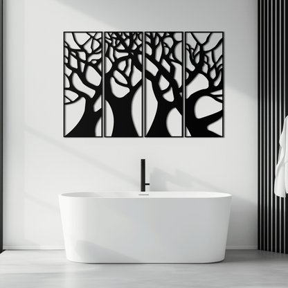 Tree Panel Metal Wall Art - Steel Wall Decor for Home and Office - KAF009