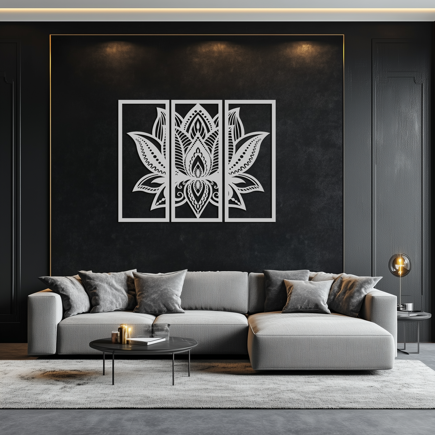 Mandala Lotus Metal Wall Art - Elegant & Spiritual Home Decor - KAF148