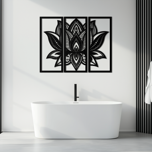 Mandala Lotus Metal Wall Art - Elegant & Spiritual Home Decor - KAF148