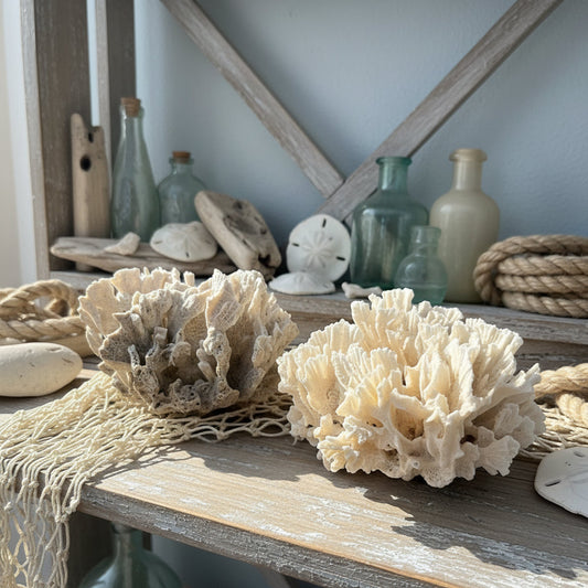 Vintage Rugosa Coral Specimen - Coastal Home Decor (Pachyseris rugosa)