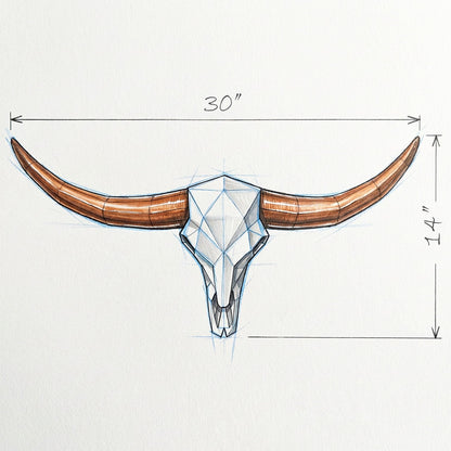 Low Poly Steer Horns and Skull